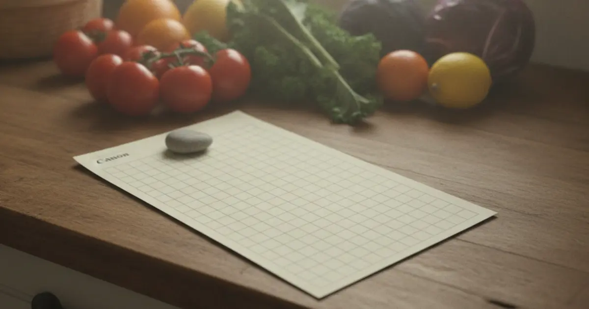 USDA food plan cost tiers chart on a kitchen counter next to a weekly grocery list